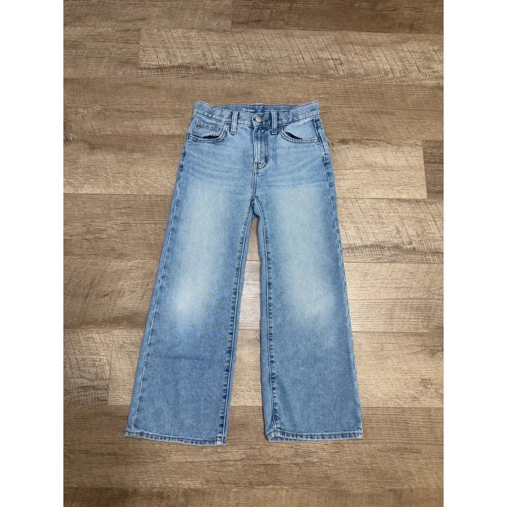 Old Navy High-Waisted Baggy Wide-Leg Jeans for Girls size 8